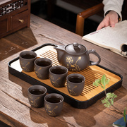 紫砂茶具套装家用办公会客中式风格功夫，茶壶茶杯茶盘小型泡茶工具
