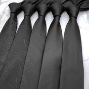 中青年正装商务西服经典，传统领呔休闲时尚，宽版黑色条纹格子领带男