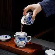 厂青花瓷茶具套装家用整套陶瓷功夫茶具德化白瓷泡茶器盖碗茶杯库