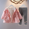 1-3岁女宝宝秋季套装，2女童装韩版婴儿衣服，春秋季小女孩外套三件套