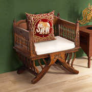 异丽新中式实木客厅沙发，坐垫带靠背东南亚风格，泰式会所软装家具