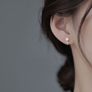 法国设计师Nickarl 玫瑰花耳钉女小众轻奢珍珠925银耳饰