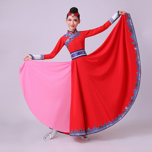 蒙族舞蹈服装现代民族风服饰艺考蒙古服装蒙古舞蹈演出服装女成人