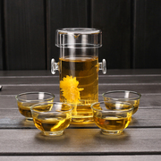 耐热玻璃杯红茶泡茶器，双耳杯过滤玻璃茶具简易茶壶，普洱功夫冲茶器