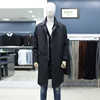 0328春款bon黑色纯色微弹力，宽松版男士时尚，翻领中长款风衣外套
