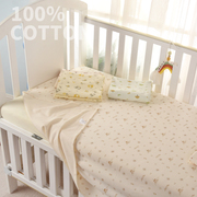婴儿床床单拼接床床单新生儿全棉，针织宝宝床单有机棉婴儿床品