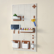 塑料洞洞板墙上置物架收纳板创意免打孔钉板简易挂钩孔板书房格置