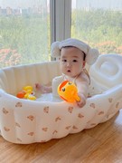 宝宝洗澡盆0一3岁新生儿可折叠充气浴盆，便携式澡盆沐浴儿童坐浴盆