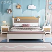 美式实木儿童床，男女孩单人床公主床1.2米1.5米小户型储物床儿童床