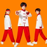 儿童武术表演服装，中国风男女中小学生运动会啦啦队，舞龙打鼓演出服