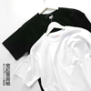 ovrsize日系原单230克纯棉流行素白色宽松大码休闲短袖落肩袖T恤