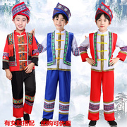广西少数民族服装儿童壮族三月三服装男童，演出服服饰瑶族彝族服饰