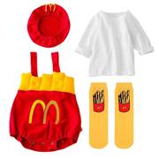 万圣节cosplay婴儿麦当劳叔叔角色扮演服 薯条套装宝宝连体哈衣服
