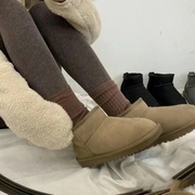 澳洲auslux冬季女鞋牛皮羊毛，低筒雪地靴防泼水，防滑保暖lux258