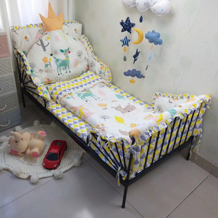 宜米隆家床床围IKEA纯棉儿童床品铁艺伸缩婴儿床上用品套件