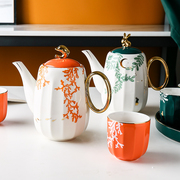 北欧茶具套装家用欧式轻奢陶瓷水具水杯茶杯冷水壶茶壶套装客厅