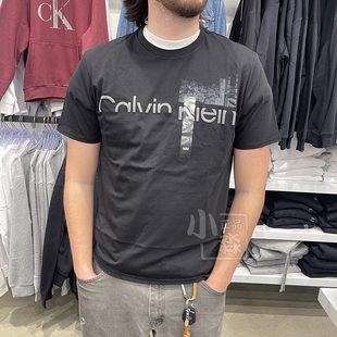 CK Calvin Klein男士夏季舒适透气日常休闲字母圆领短袖T恤衫