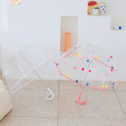 儿童雨伞透明ins风网红防水糖果色，可爱小清新波点晴雨伞