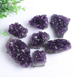 天然乌拉圭紫水晶洞紫水晶簇，原石装饰摆件，紫晶块紫晶碎片矿石标本