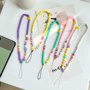 diy手机挂绳短款女创意紫色硅胶，切片手机壳挂链配件包包装饰