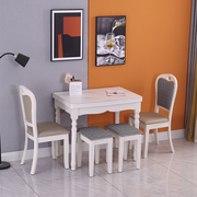 小户型餐桌椅组合简约现代钢化玻璃，伸缩餐桌台4人折叠饭桌子家用