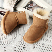 羊皮毛一体儿童雪地靴，男女童鞋小宝宝短靴冬季婴儿，软底学步鞋棉靴