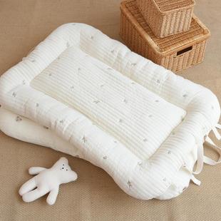 屁屁妈ins韩系新生儿，仿子宫纯棉绗缝便携带婴儿床垫床褥睡垫