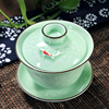 龙泉陶瓷青瓷功夫茶茶具，盖碗茶杯家用陶瓷，泡茶碗三才杯小茶碗小号