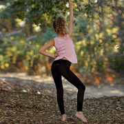 女童裤子夏运动裤健身跑步速干紧身时尚印花儿童瑜伽裤女长裤