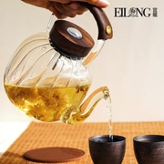 台湾宜龙茶具家用加厚菊瓣玻璃煮茶壶烧水壶耐热高温感温
