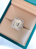 925时尚奢华百搭纯银祖母绿切戒指镶嵌高碳钻高级感气质欧美优雅