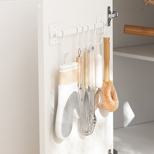 厨房柜门挂钩挂杆橱柜内壁挂式清洁小工具，免打孔收纳置物架