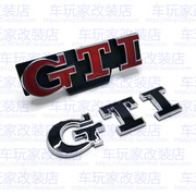 大众高尔夫gti改装车尾字标贴黑色，红色gti字标中网标车尾标贴改装