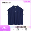 Skechers斯凯奇2024年春季女士针织短袖宽松舒适无袖POLO衫