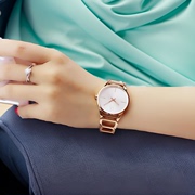 瑞士ck手表女表款石英表腕表，精钢带时尚简约链条，防水镂空