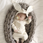 韩国进口婴儿可爱耳朵兔子爬服春秋男女宝宝造型连体衣外出服