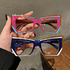 2023年炫彩猫眼大框防蓝光眼镜欧美风个性前卫凹造型时尚潮流