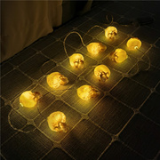 创意搪胶骷髅头灯串电池LED装饰夜灯室内户外庭院万圣节布景道具