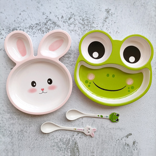 希尔可爱小兔子餐盘儿童饭碗创意餐盘动物卡通餐具菜盘子网红碗盘