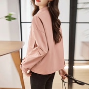 粉红色炸街工装短外套秋装，2023女士风衣韩版宽松长袖上衣夹克