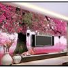 欧式简约3d立体壁画，客厅沙发电视背景墙，壁纸卧室温馨浪漫粉色墙纸