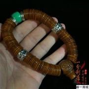 藏传西藏老牛骨药片手链手串男切片佛珠念珠虎年手持链饰品