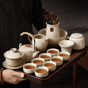茶具套装家用2024茶壶盖碗泡茶具汝窑茶杯茶盘功夫茶具套装