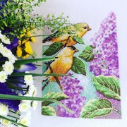 dmc十字绣套件客厅动物可爱紫丁香和金翅雀欧式小件精准印花10263