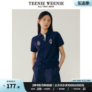 TeenieWeenie小熊2023夏季女Polo衫运动风短袖T恤女学院上衣