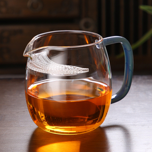 加厚玻璃公道杯大容量绿茶泡茶杯月牙过滤茶漏一体大号耐热分茶器
