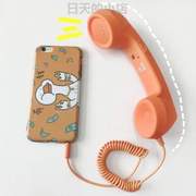 话筒通用型复古听筒座机耳机，手机外接插的接电话少女电话机电话