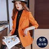 橙色西装外套女秋冬季时尚高级感炸街小个子女士西服上衣2023