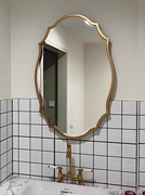 复古化妆镜卫生间镜子欧式轻奢浴室镜美式梳妆镜挂墙式壁挂装饰镜