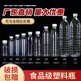 带盖密封罐塑料瓶透明PET食品级150毫升-1.1升一次性液体分装瓶